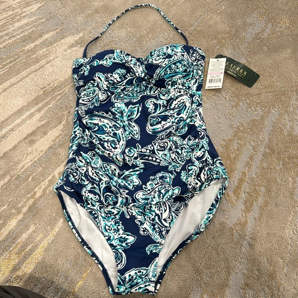 Ralph Lauren strapless one piece swimsuit size‎ 6 New summer 2015 cool design